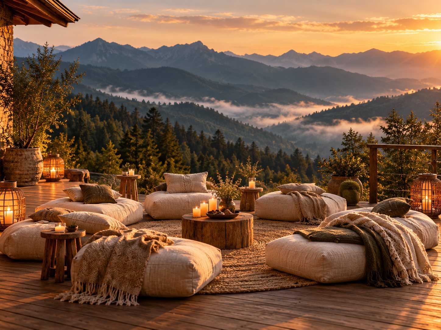Terasă de retreat la munte